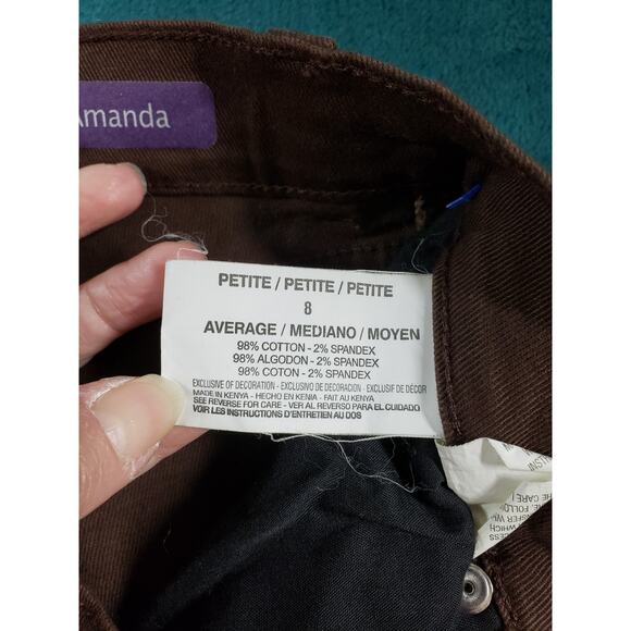 Gloria Vanderbilt Jeans Size 8 Petite Womens Brown Pants Stretch Straight NWT - Picture 6 of 15